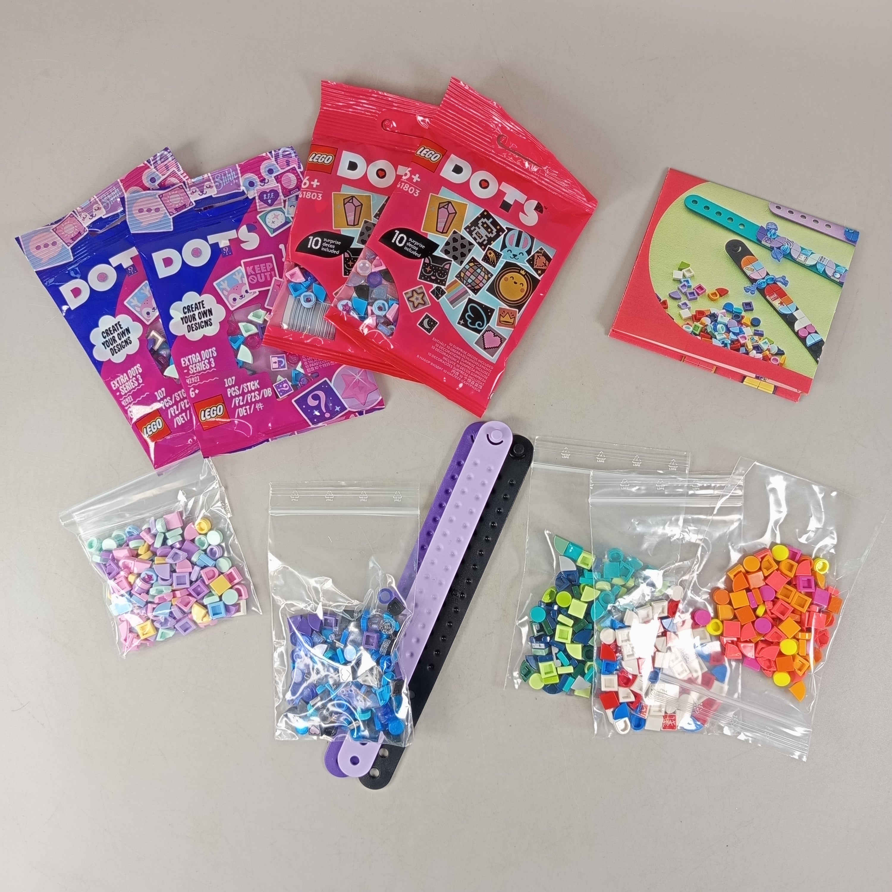 LEGO Bundle DOTS 3 6 Armbänder&Steine, gebraucht, ab 6 7 8 Jahre | ✅ geprüft